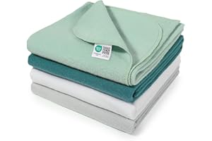 MAKIAN Muselinas Bebe Algodon 80x80 Franela | Gasas para Bebes 4 Ud | Arrullo para Bebes 100% algodón, sin sustancias nocivas, Certificado Oeko-Tex - Verde Menta