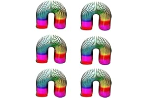 PEBBLE HUG Rainbow Magic Spring Coil, Stretching Bouncing Slinky Spring Funny Toy for Kids, Multicolour Magic Spring, Vintage Style Toys Combo For Kids (6X15cm)