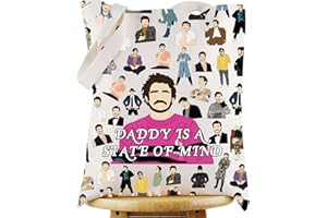 WZMPA Pedro - Bolsa de mano inspirada en Pedro Pascal Daddy Is A State Of Mind Pedro reutilizable para fanáticos de la película