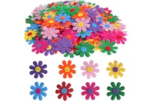 CUWELT 200PCS Felt Flowers Fabric, 2.8cm Flower Embellishments, Colourful Fabric Flowers Decoration Scatter for DIY Arts Crafts Assorted Colours Easter