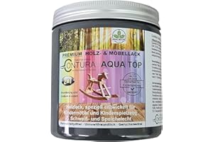 FARBMANUFAKTUR CONTURA NUR DAS BESTE FÜR IHR HOLZ Contura Lack für Kinderspielzeug Glänzend Möbellack 2in1 Buntlack 250ml DIN EN71-3 Holzlack Kindermöbel Farbe Holzfarbe Innen und Außen (RAL 7035 Lichtgrau, 250ml.)