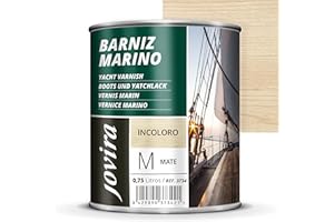 JOVIRA PINTURAS Barniz Marino. Para madera exterior-interior, incoloro-transparente. Especial resistencia en ambientes marinos. (750 Mililitros, Mate) K-53