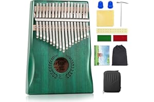 Everjoys Kalimba Piano à pouce portable Mbira à 17 touches, avec étui de protection, livre de chansons, marteau d'accordage, kit tout-en-un (17 touches, bleu)