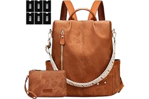 ONETOALL Bolso Mochila Mujer Casual, Mochila Antirrobo Mujer Impermeable, Mochilas Mujer Pequeña con bolsillos RFID, Convertible en Bolso de Hombro y Mano para Viajes Uso diario