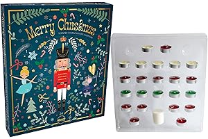 ACL STORES Airpure Scented Candle Advent Calendar 2025-24 Scented Candle Countdown To Christmas 2025 - Tea Light Scented Candle Advent Calendar - 23 Tea Lights & 1 Votive Candle For Christmas Eve (Nutcracker)