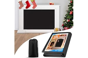 CADARA Magnetic Fireplace Cover, Fireplace Blocker Blanket Stops Overnight Heat Loss, Adjustable Fireplace Draft Stopper Save Energy, Fireplace Insulation Black 39" W x 32" H