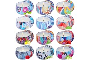 TTRWIN 12er Duftkerzen Set, Aroma Kerzen in Dosen, 100% Kerze aus Natürlichem Sojawachs, 20h Brenndauer, Geschenke für Frauen, Mutter, Weihnachten, Muttertag - Soy Wax Scented Candles