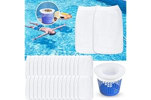 JAADU 30 Pièce Chaussette Skimmer Piscine,Maille Ultra Fine,Nylon Élastiqu Pool Skimmer Socks pour,Réutilisable Chaussette Filtre Piscine Protégez La Piscine Propre,Feuilles,Écume