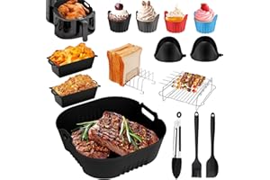 DICTIEN Accessori Friggitrice ad Aria per Philips 3000 Series XL 6.2L, 19 Pezzi Accessori Stampi in Silicone per Philips 5000 Series XXL 7.2L con Pirottini Muffin, Teglia Pane Antiaderente,ecc.HD9270,HD9285