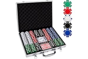 Comie Poker Chips,500PCS Poker Chip Set with Aluminum Travel Case,11.5 Gram Poker Set for Texas Holdem Blackjack Gambling