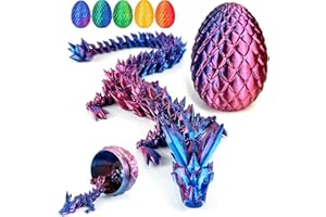 Guopai Ruchomy smok z nadrukiem 3D w jajku – jajko ze smokiem dla dzieci i dorosłych – fantazyjna figurka smoka do dekoracji i na prezent – Wielkanoc, Boże Narodzenie, biurko