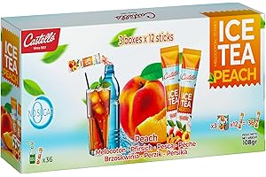 Castello since 1907 Thé Glacé (Ice Tea - Iced Tea) Zéro en Sachets | Pêche | Total 36 Sachets | 1 Sachet = 500 ml de Boisson | Zéro Calorie | Sans Sucres | Sans Aspartame