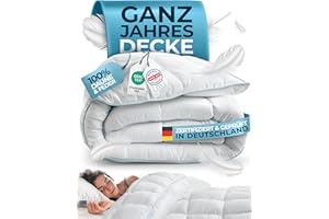 ‎GLÜCKSTOFF Glückstoff® Feder- und Daunendecke 135x200cm [Zertifiziert in Deutschland] - Bettdecke Daunen und Federn - Federbettdecke Oberbett - Schlafdecke Zudecke Sommer & Winterdecke - Duvet (Ganzjahresdecke)