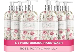 Baylis & Harding Royale Garden Rose, Poppy & Vanilla Hand Wash, 500 ml (Pack of 6) - Vegan Friendly