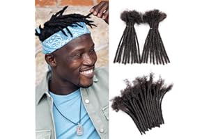 100% Cheveux Humains Dreadlocks Extensions 4 pouces Afro Kinky Noir 10 Brins 0.4cm Mode Crochet Tressage Cheveux Pour Femmes par Originea (4 pouces, 10 locs)