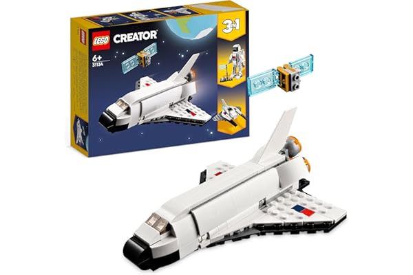 LEGO 31134 Creator 3-en-1 La Navette Spatiale, Jouet de Navette Spatiale en Vaisseau en Figurine Astronaute, pour Enfants, Garçons et Filles Dès 6 Ans, Idée Cadeau