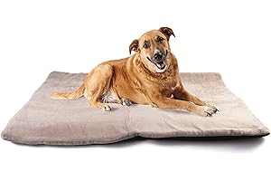 vitazoo Thermal Dog Blanket - 100 x 70 cm - Non Slip Fluffy Soft Pet Bed - Machine Washable Padded Mat for Dogs - Grey