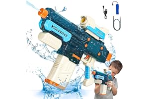 Kid Odyssey Electric Water Gun, Automatic Water Squirt pistol for Kids Adults, 500CC High capacity/Unlimited Water Supply with Hose, Range up to 32 FT, Summer Toys for Pool Party Beach Outdoor