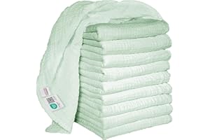 MAKIAN Pack de 10 Uds. Muselinas Bebe Algodon 80x80, Paños Bebe Doble Capa, Gasas Bebé Algodon sin Sustancias Nocivas, Certificado Öko- Tex, Menta