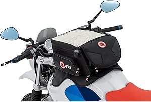 QBag Tankrucksack Motorrad Magnet Tanktasche Motorrad Tankrucksack 05 Magnet / Rucksack / Kartentasche, haftstarke Magneten für Stahltanks, hochreißfest, meist unabhängig von der Tankform verwendbar, Schwarz, 12 Liter