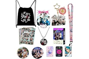 PYTRARTY Stry regalo set，Stry Photocards，SKZ Portachiavi, borse da palestra, collane con ciondoli, cordini, adesivi, decorazioni per supporti da tavolo in acrilico, distintivi