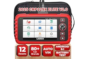 LAUNCH CRP129X V2.0 OBD2 Scanner Car Diagnostic Tool for ABS SRS Transmission Engine Diagnostic, with 12 Service Functions, Lifetime Free Update, Auto VIN, Battery Test