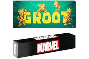 Marvel Alfombrilla Ratón XXL de 80 x 36 cm Avangers - Protector Escritorio Groot Spiderman, Ordenador y Teclado - Regalos para Hombre, Cumpleaños, Navidad (Verde soy Groot)