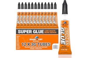 HOMEBAY 12 Pack - Strong Superglue All Purpose General Strong Instant Repair Toughest Adhesive Super glue Gel For Plastic Rubber Leather Shoes Metal Ceramic & More
