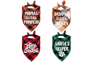 STMK Holiday Dog Bandanas, 4 Pack Halloween Thanksgiving Day Christmas Dog Bandanas for Halloween Thanksgiving Day Christmas Dog Puppy Costume