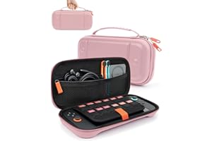 TRANSNOVO Étui Protection pour Nintendo Switch 2 Console (2025), Housse Sacoche Transportable avec Emplacements pour Cartes de Jeu et Pochette Intérieure pour Accessoires, Rose
