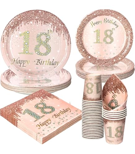 Glitz & Glamour Pink & Rose Gold Plate Large Age 40 in UAE