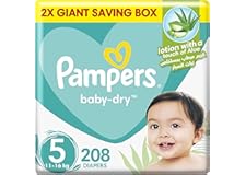 Pampers Baby-Dry, Size 5, Junior, 11-16 kg, Double Giant Box, 208 Diapers
