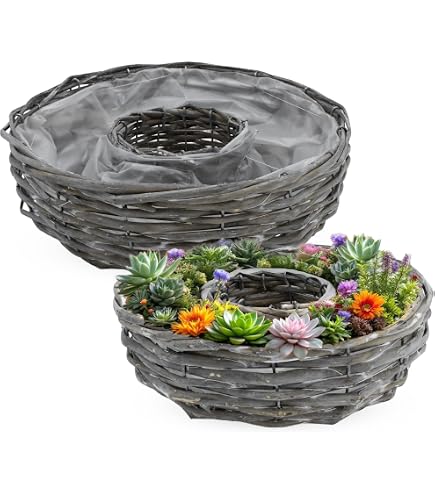 Support Plantes Métal Osier Spetebo Lot De 2 Anneaux De Plantation