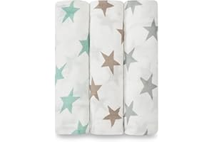 aden + anais - 3 Maxi-langes silky soft grand format prélavés en viscose de bambou - Imprime Milky Way - 120 cm x 120 cm