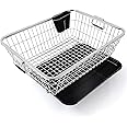 TEX-RO Utensils Basket Drainer & Dish Drainer Basket for Kitchen/Utensil Stand for Kitchen/Dish Drying Rack with Drainer/Bartan Stand/Dish Rack for Kitchen(Size- 56x43x23 CM/Chrome Finish)