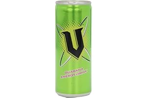 V Energy Sparkling Guarana Energy Drink - 24 x 250ml Cans - Made with Vitamins, Sugar and Sweeteners - Energy Drink with Guarana and Caffeine - Contains B Vitamins - Repair and Revitalise Your Body