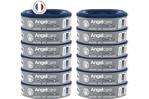 Angelcare - Dress Up - Recharges Octogonales pour Poubelle à Couche Dress Up/Essential - Anti Odeurs Et Grande Capacité - Lot de 12