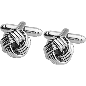 Shining Jewel - By Shivansh Shining Jewel Silver Plated Classic Knot Design Cufflinks For Men (Sj_7035)