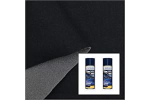 2R STOCK TramaTessile | Tessuto Cielo Auto Rivestimento Padiglione (Nero, 3,00x1,80 mt+2 Colla)
