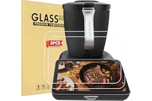 HAFOEEP 2 pellicole protettive per display per Thermomix TM7, in vetro temperato per accessori tm7, ultra trasparente, anti-impronte, durezza 9H, kit di installazione incluso