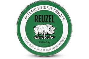 Reuzel Green Grease Oil Based Pomade, tenuta media, pomata oleosa media lucentezza per uomo per una tenuta flessibile, 3,38 oz/95g