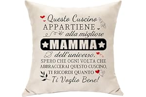 Hasodeo Copricuscino 45X45 CM - Regali da Figlia Figlio per la Migliore Mamma dell'Universo - Idea Regalo per Festa della Mamma, Decorazione Keepsake