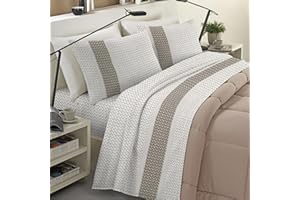 BANZAII TEXTILE INNOVATOR ONLINE Banzaii Completo Lenzuola Invernale Felpate in Flanella Anti-Pilling 100% Cotone Singolo (per Materasso 80/90 cm, Altezza Fino a 35 cm) Rachele Beige