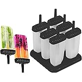 Storite Set of 6 Plastic Reusable Ice Pop Makers, Homemade Popsicle/Frozen Ice Cream Moulds Tray/Kulfi Candy Ice Lolly Mold f
