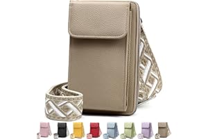 DBPBToU Pochette Téléphone Portable, Sacoche Femme Bandoulière avec Bandoulière Réglable, Sac Téléphone Portable Femme Portefeuille en Cuir PU pour Téléphone 7''