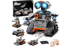 YOOHBERRYS Technic Robot Telecomandati per Bambini, 5-in-1 Kit di Costruzione di Robot Programmabile con App e Telecomando, Regalo Educativo per Ragazzi e Ragazze Dagli 6 ai 12 anni (Grigio)