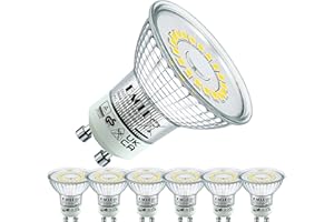 EACLL GU10 LED zimna biel 6 W zastępuje żarówki halogenowe 90 W, 6 sztuk, bez możliwości ściemniania, 695 lumenów 6000 K, AC 230 V, bez migotania, kąt świecenia 120°
