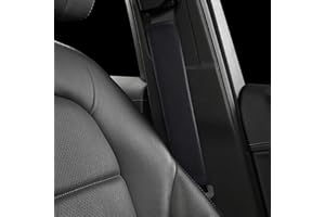 POKSRI 1P Genuine Cowhide Leather seat Belt Cover pad,car Seatbelt Covers Strap Shoulder Cushion for Driver Accessories,Backpack, Shoulder Bag (Black)