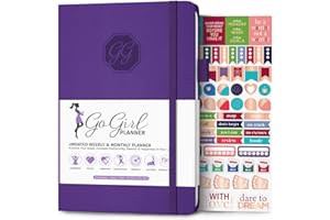 GoGirl Planner Pour Femmes - Agenda Hebdomadaire Format A5, Journal Des Objectifs et Agenda Pour Améliorer la Gestion Du Temps. Non Daté - Commence à n'importe Quel Moment, Dure 1 An - Violet