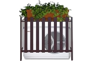 Mendler Cache pour climatiseur/Pompe à Chaleur HWC-K58 métal 80x90x39cm Marron